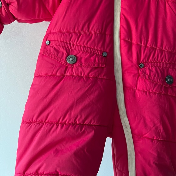 Red baby Snowsuit with Removable Mittens and Slippers - Picture 4 of 8